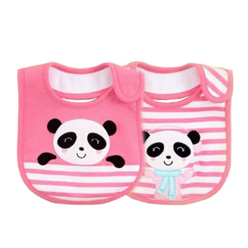 Bibs 2in1 Panda Pink Stripes 1