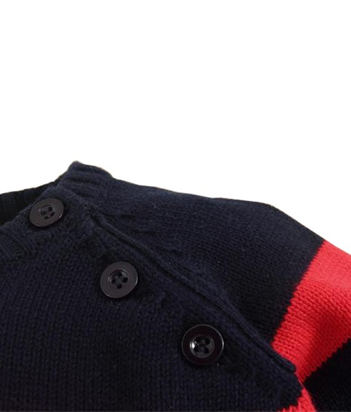 Red Stripe Sweater - Black