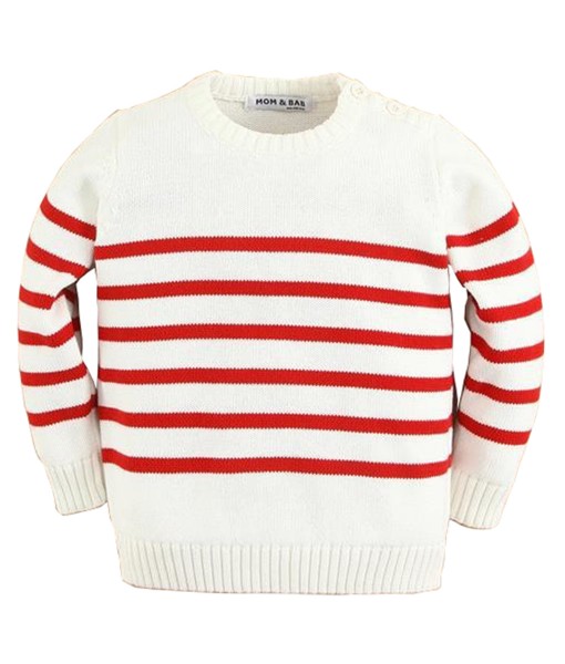 Red Stripe Sweater - White 1