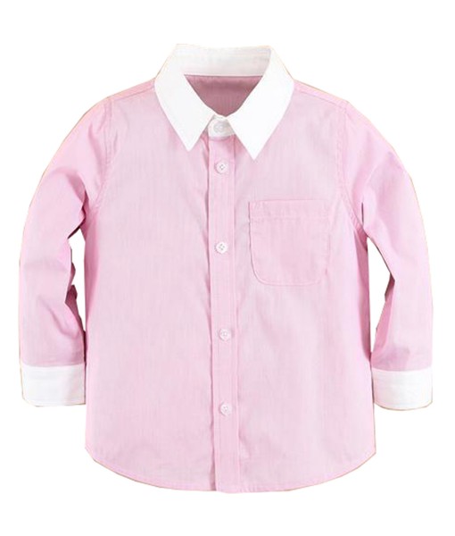 White Collar Cuff Shirt - Pink 1