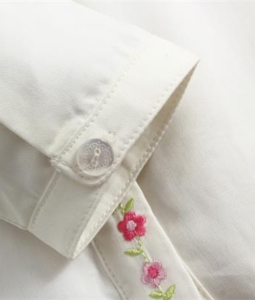 Flower Line White Shirt