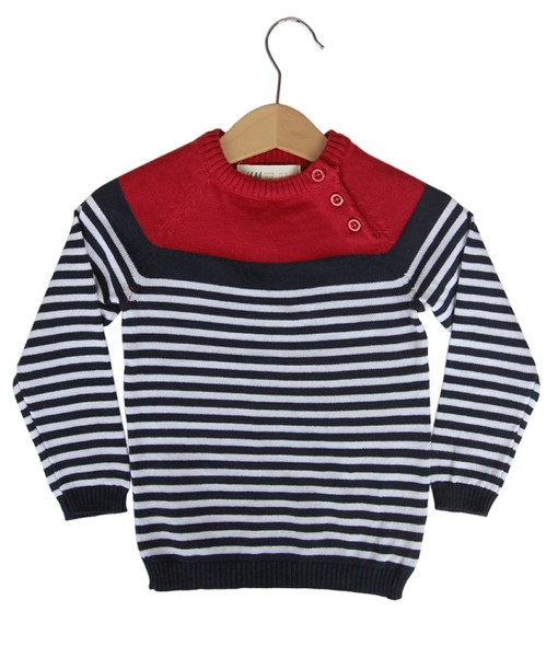 Nautical Stripe Knit Top - Red 1