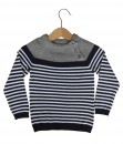 Nautical Stripe Knit Top - Grey