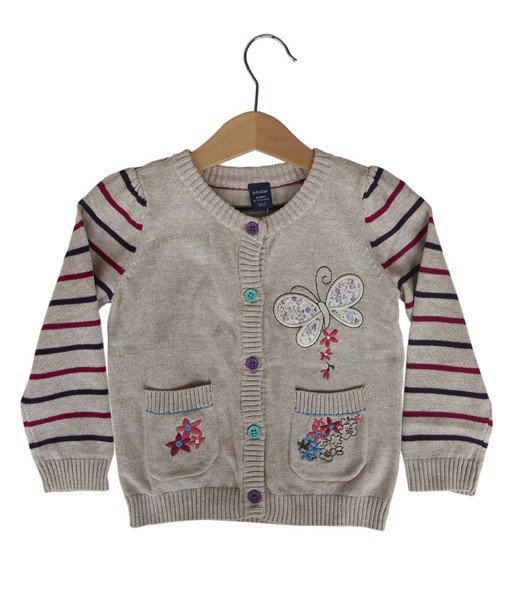 Butterfly Stripe Beige Cardigan 1