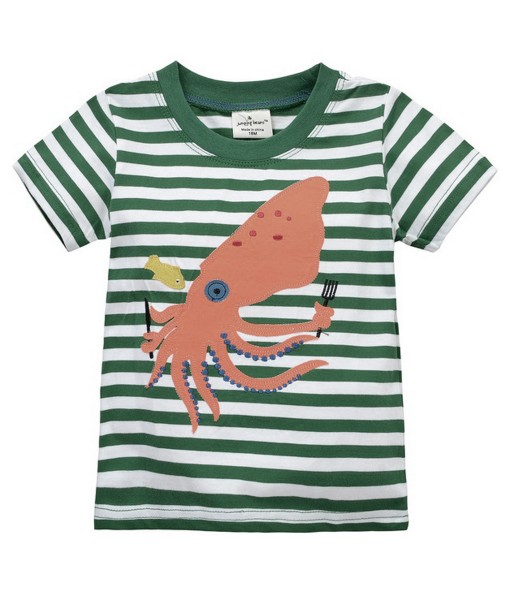 Octopus Green Stripe Tee 1