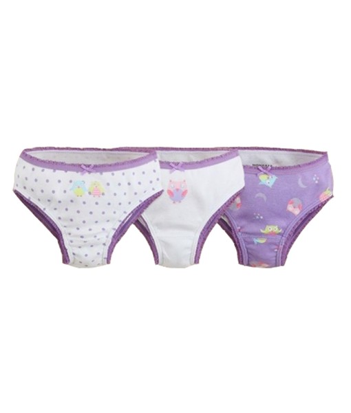 Owl Purple 3in1 Girl Underwear (1-6 Tahun) 1