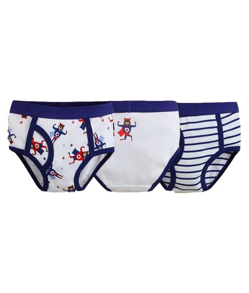 Superhero White 3in1 Boy Underwear (1-2 Tahun) 1