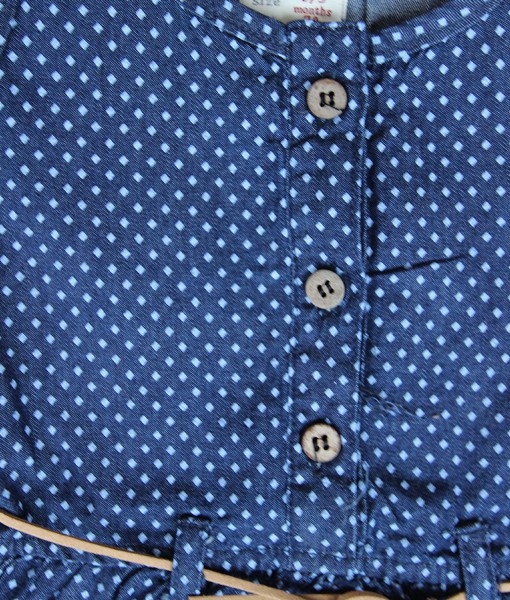 Dot Denim Short Dress + Skinny Belt