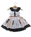 Cat Black White Dress + Belt