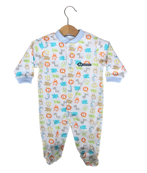 Animal Row Blue Baby Jumpsuit 1