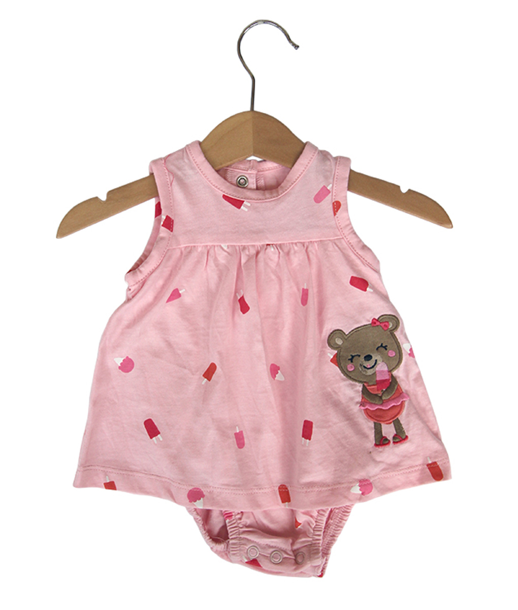 Bear Ice Cream Pink Romper
