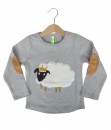Sheep Patch Top - Grey
