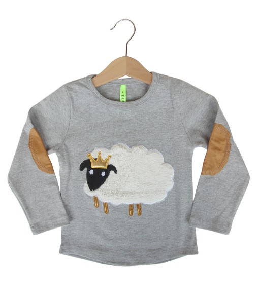 Sheep Patch Top - Grey 1