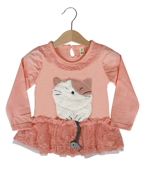 Kitty Frill Top - Peach 1