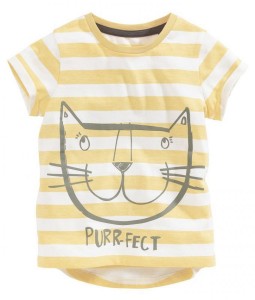 Cat Yellow Stripes Tee