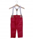 Pocket Pant + Suspender - Red