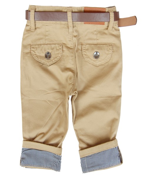 Stripe Lining Pant + Belt - Beige
