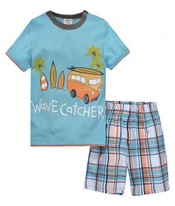 Surfer Blue Tee + Plaid Pant