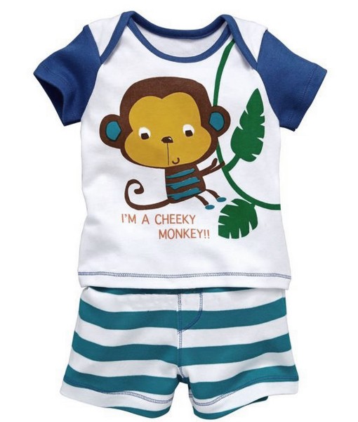 Cheeky Monkey Tee + Stripes Pant 1