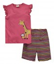 Monkey Giraffe Pink Tee + Stripes Pant