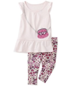 Bag Print Tee + Flower Pant