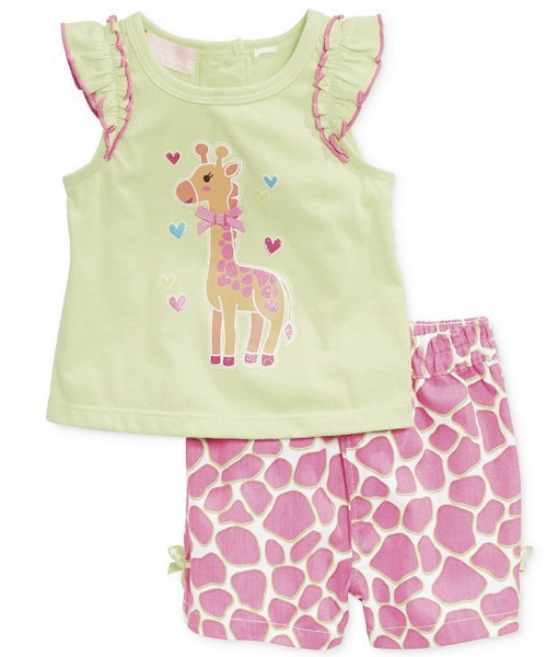 Giraffe Green Tee + Giraffe Pant 1