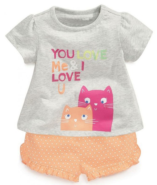 Kitty Love Grey Tee + Orange Pant 1