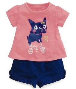 Puppy Bicycle Tee + Blue Pant