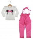 Minnie Bow Tee + Overall - Pink