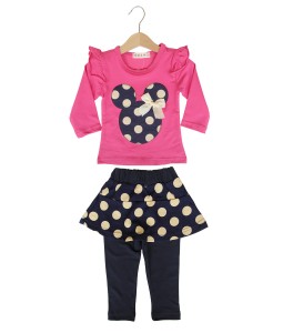 Minnie Polka Tee + Pant - Pink