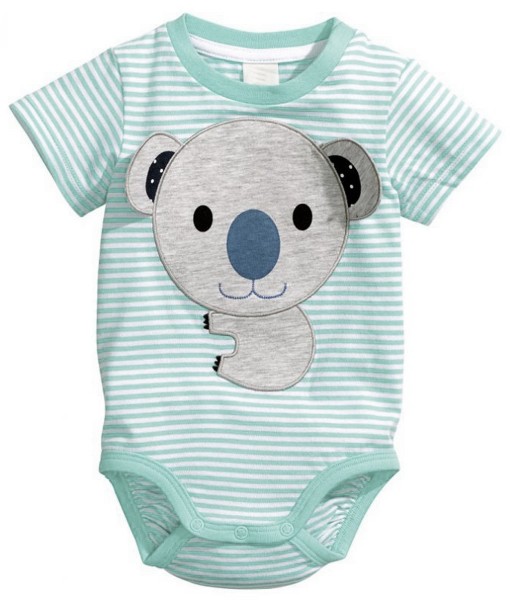 Koala Turquoise Stripes Bodysuit 1