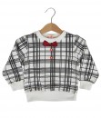 Bow Tie Plaid Top - White