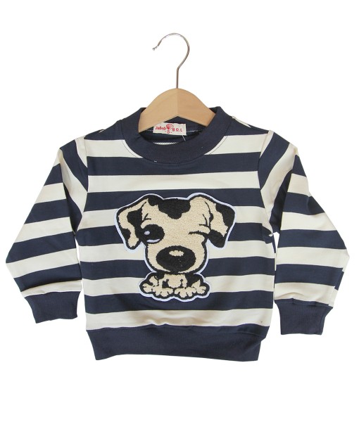 Puppy Stripes Top - Black 1
