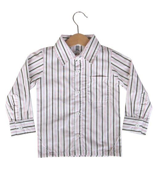 Preppy Stripes Longsleeve Shirt - Grey Pink 1