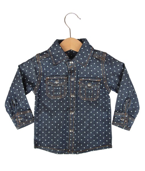 Polkadot Dark Blue Shirt 1