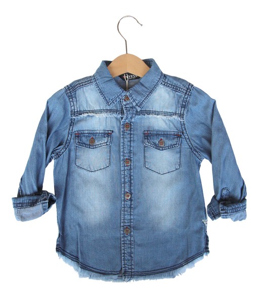 Torned Pocket Denim Shirt 1