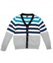 Blue Grey Small Stripe Cardigan