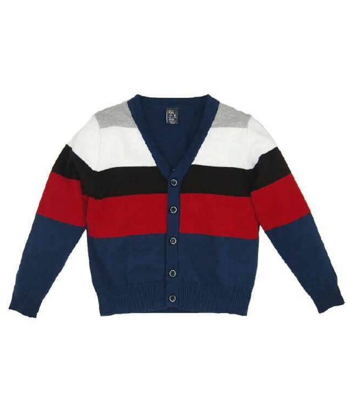 Dark Blue Big Stripe Cardigan 1