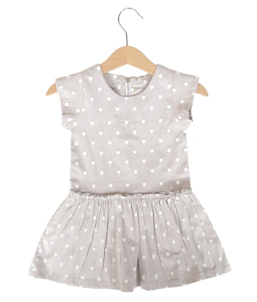 Baby and Kids Polkadot Dress - Grey Light 1