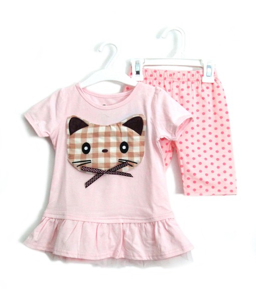 Plaid Kitty Soft Pink Tutu Set 1