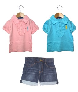 Pink Collared Tee + Blue Collared Tee + Jeans