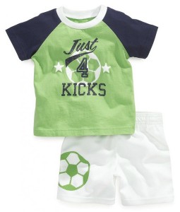 Soccer Green Raglan Tee + White Pant