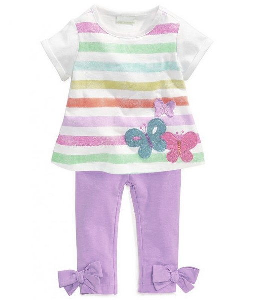 Butterfly Stripes Tee + Purple Pant 1
