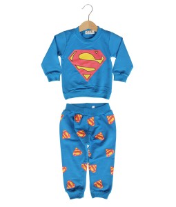 Superman Logo Tee + Pant - Blue