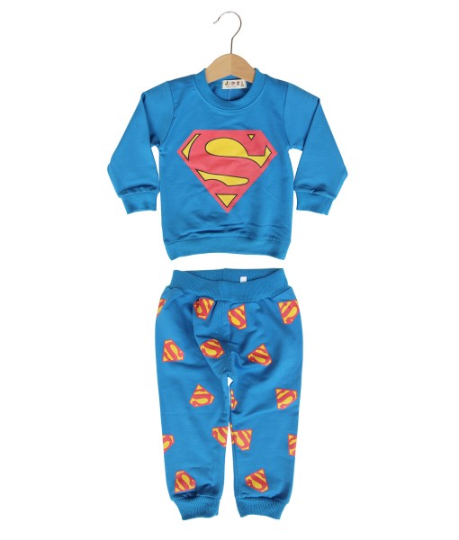 Superman Logo Tee + Pant - Blue 1