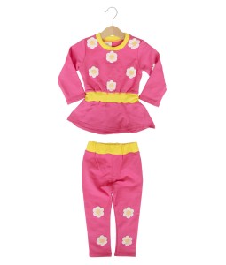 Flower Rample Tee + Pant - Pink