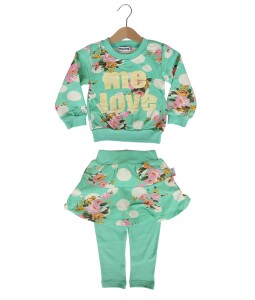 Love Flower Polka Tee + Pant - Green