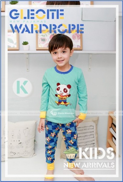 Panda Skateboard Star Pajama