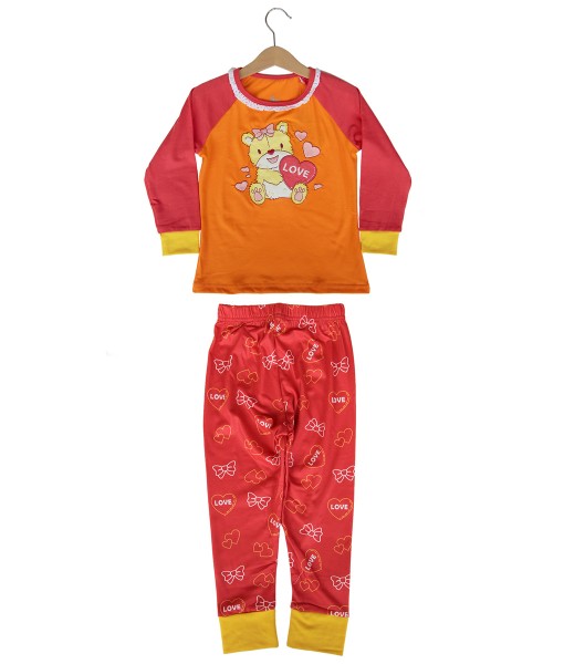 Bear Love Orange Pajama 1