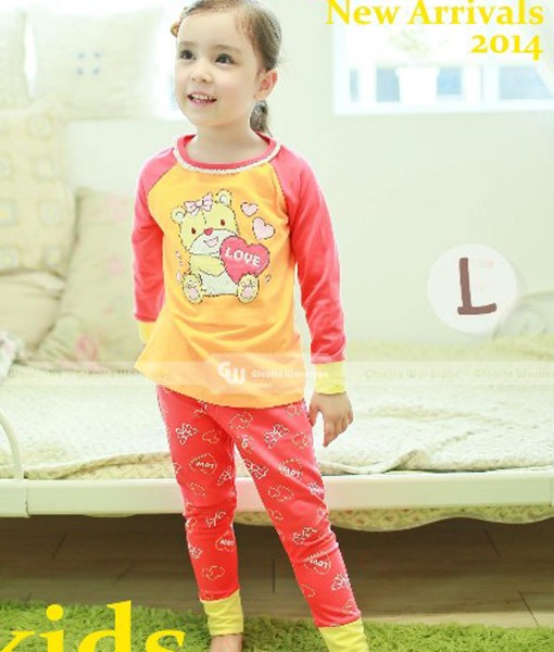 Bear Love Orange Pajama